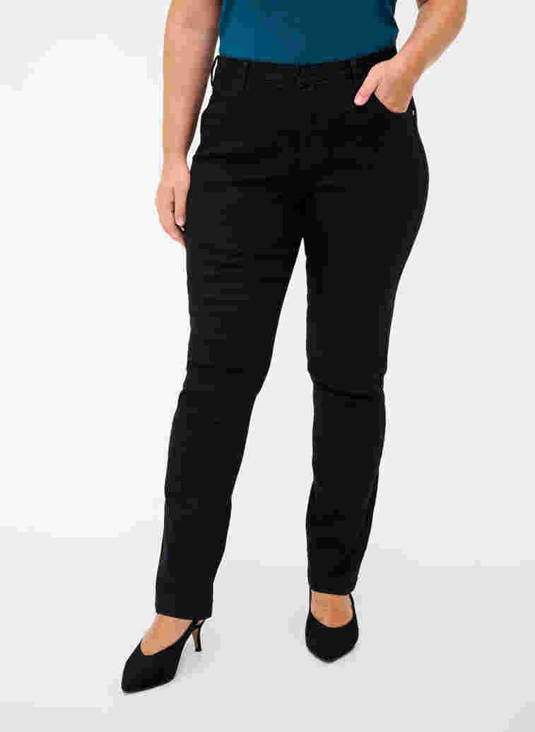 Slim fit Emily jeans with normal waist, Black, Model image number 3