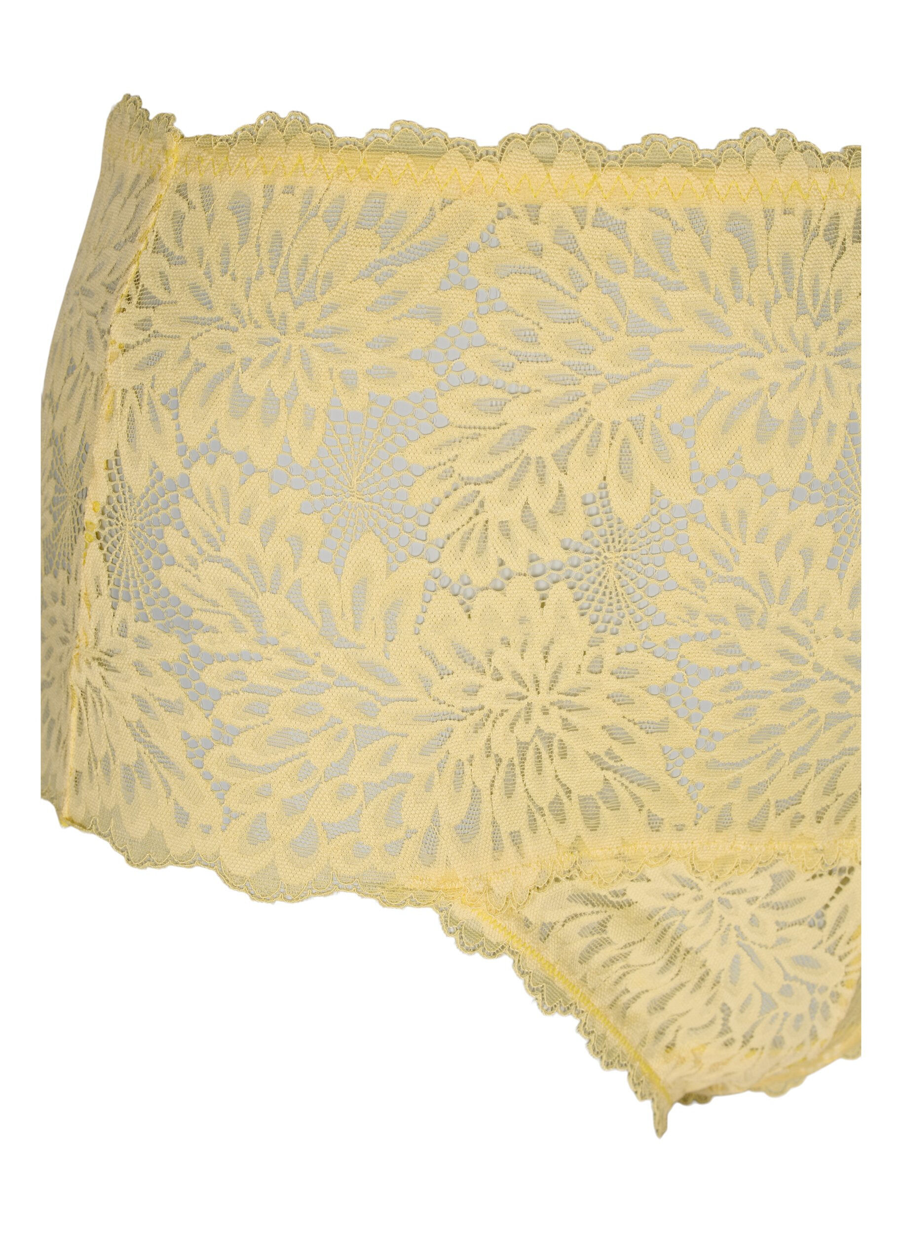 Zizzifashion Lace hipster brief with high waist, Pale Banana ASS, Packshot image number 2