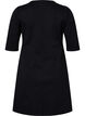 Monochrome dress with 3/4 sleeves and slit, Black, Packshot image number 1