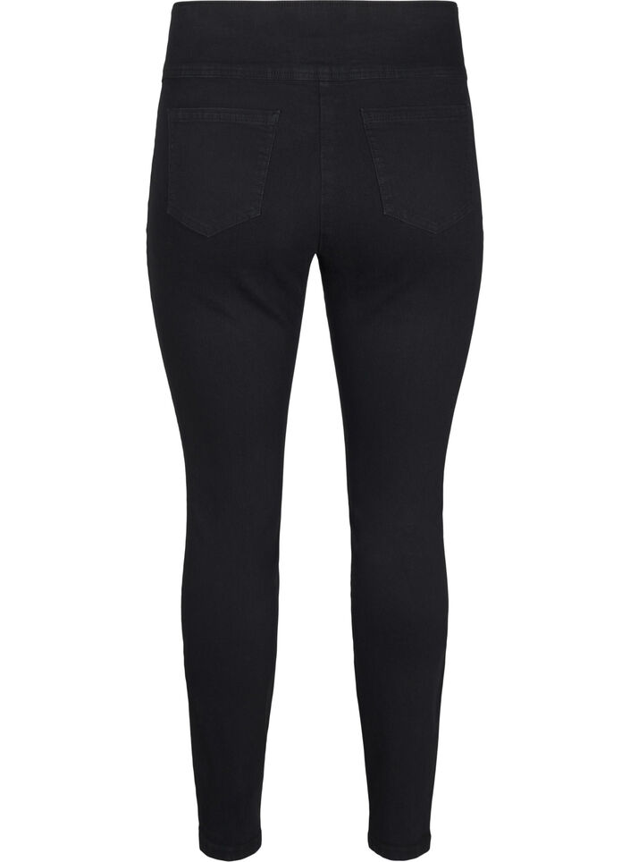Stretchy jeggings with a high waist, Black, Packshot image number 1