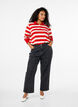 Long-sleeved polo shirt with stripes, Red, Model image number 1