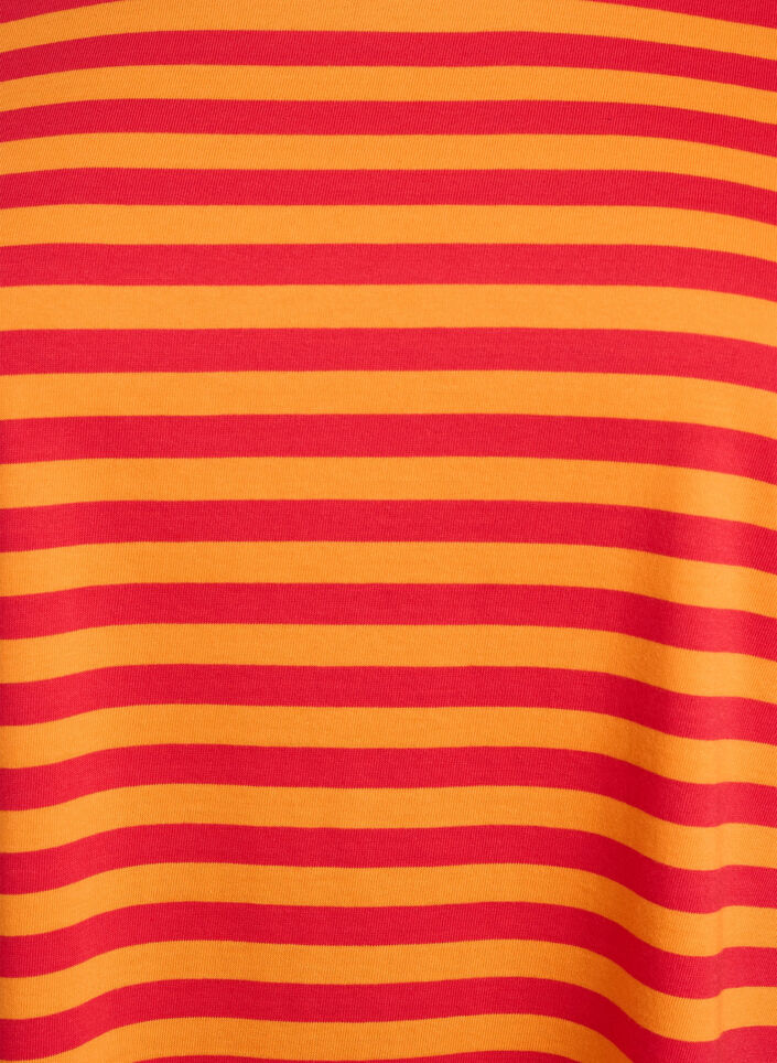 Long striped night T-shirt, Red, Packshot image number 2