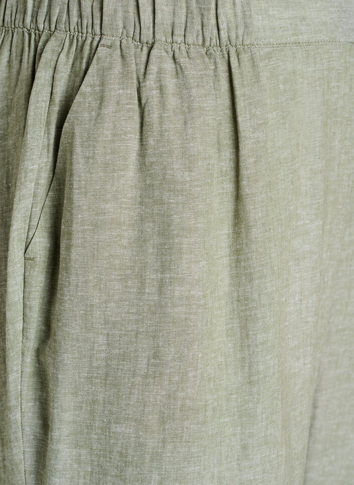 Loose trousers in linen and viscose, Green, Packshot image number 2