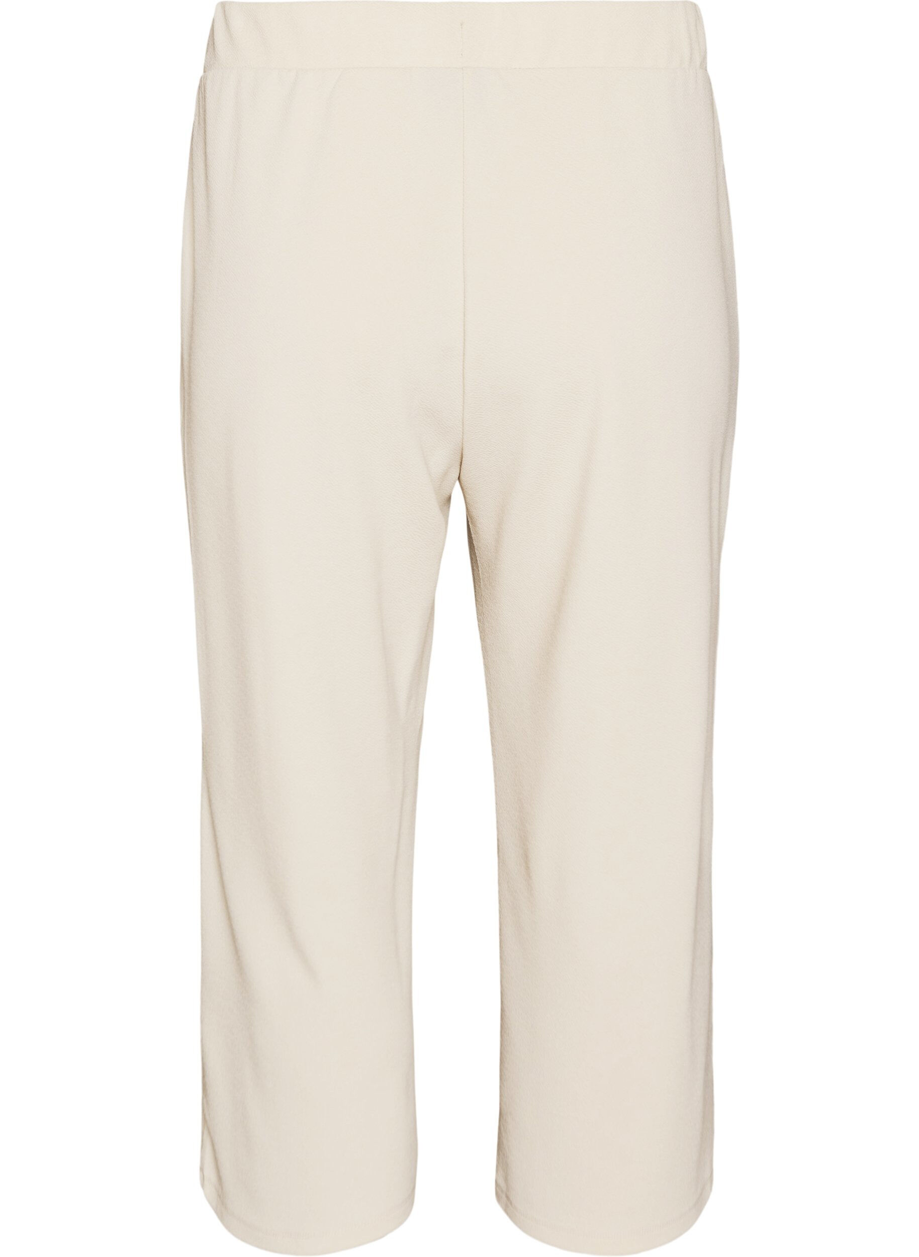 Zizzifashion Loose trousers with 7/8 length, Beige, Packshot image number 1