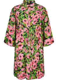 	 Viscose shirt dress with floral print