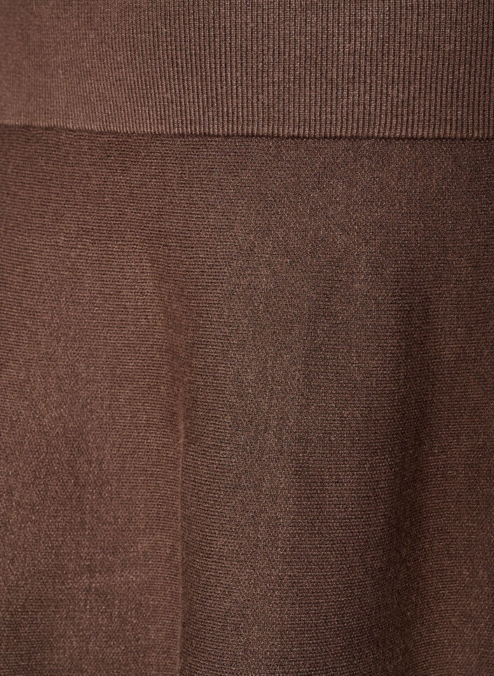 Short knitted A-line skirt, Brown, Packshot image number 2