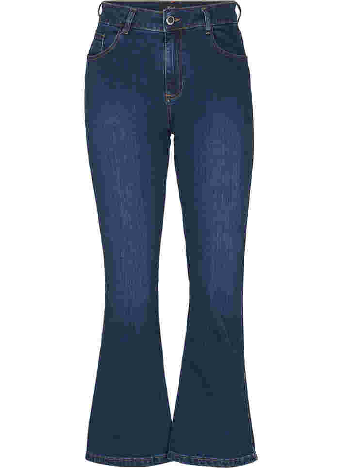 High-waisted Ellen bootcut jeans, Dark Blue, Packshot image number 0