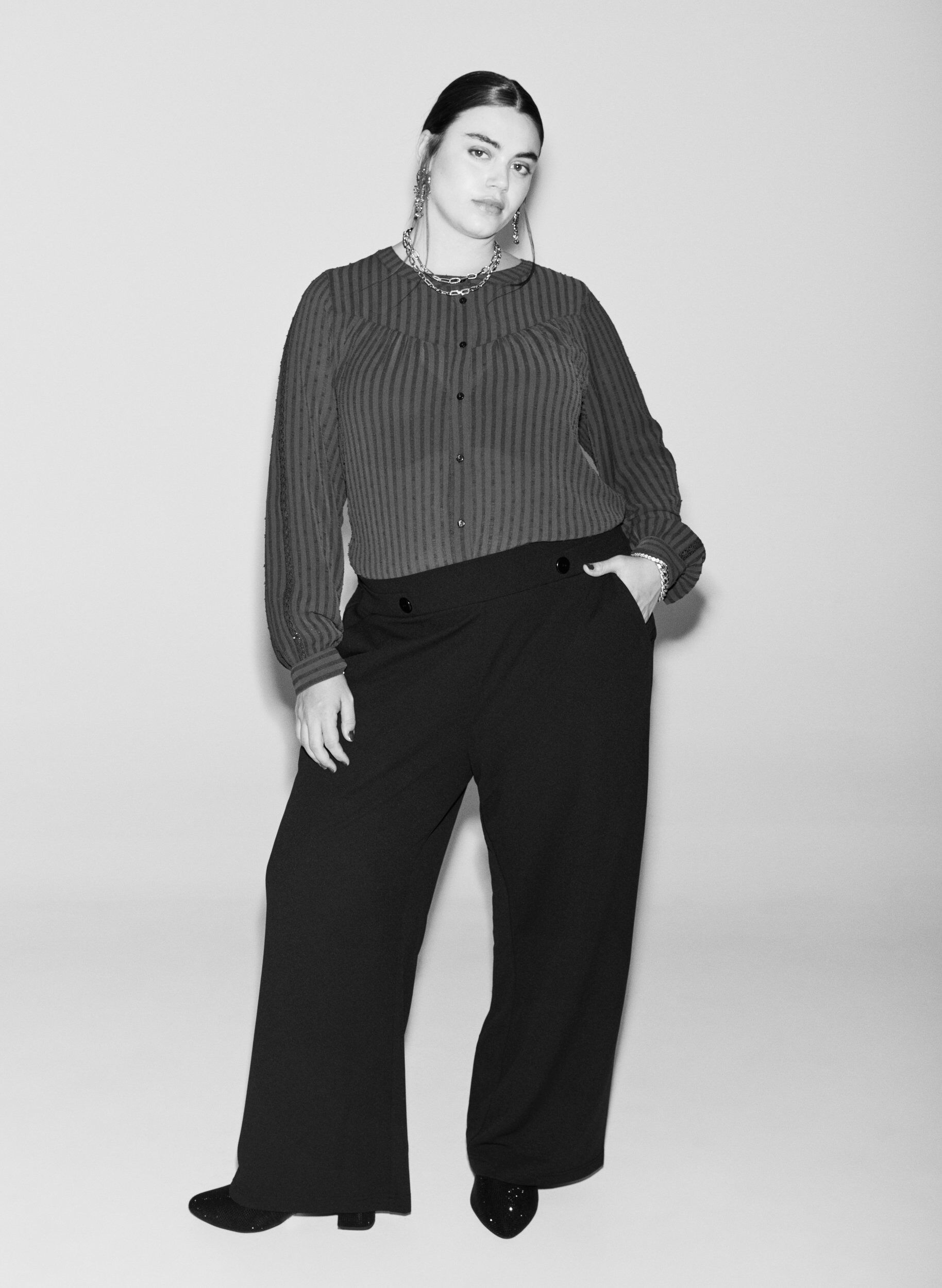 ZizzifashionLoose trousers with pockets, Black, Image image number 0