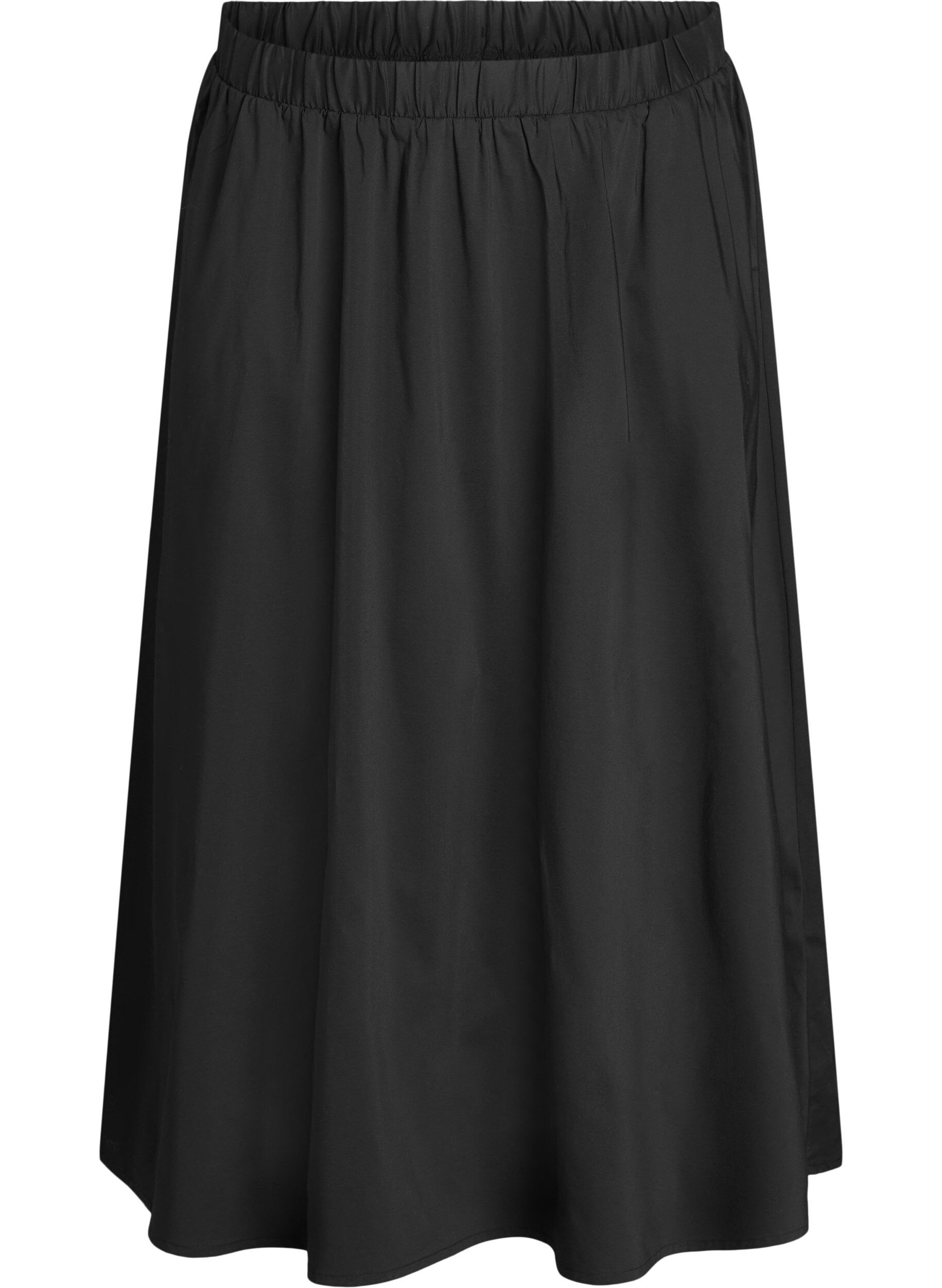 Midi skirt with an elasticated waist