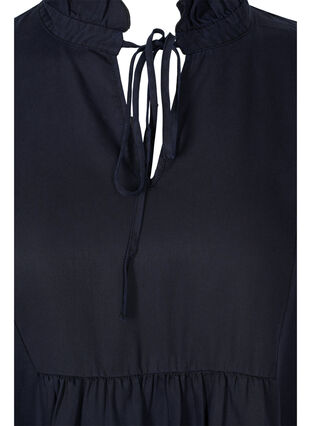 Dress with 3/4 sleeves in lyocell (TENCEL™), Black, Packshot image number 2