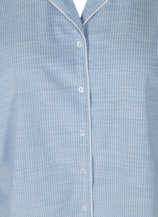 Striped nightshirt in cotton, White/Blue Stripe, Packshot image number 2