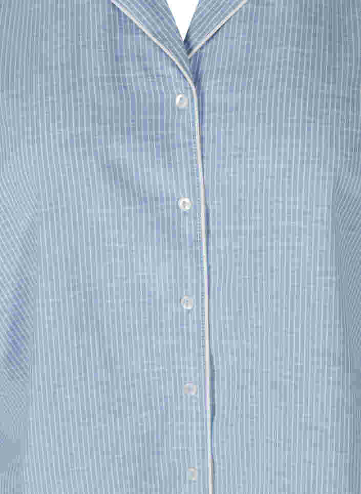 Striped nightshirt in cotton, White/Blue Stripe, Packshot image number 2