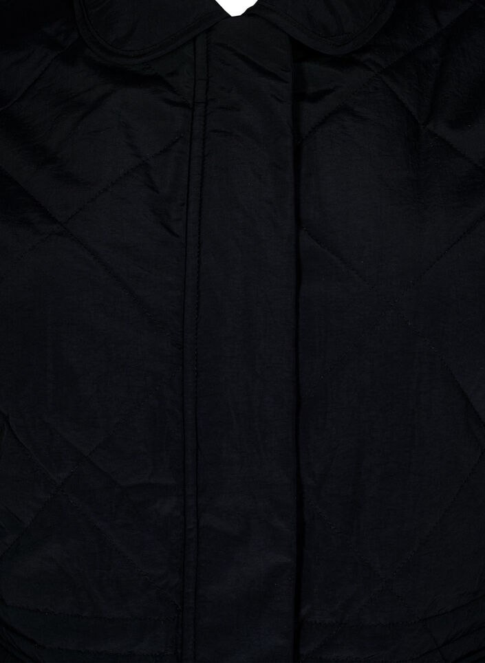 Quilted jacket with collar and pockets, Black, Packshot image number 2