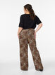 Leopard print straight-leg trousers, Brown, Model image number 1