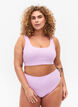 Bikini briefs with crepe structure, Purple, Model image number 0