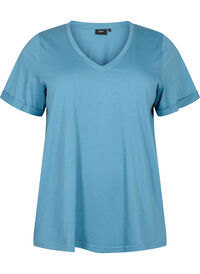 Cotton t-shirt with v-neck