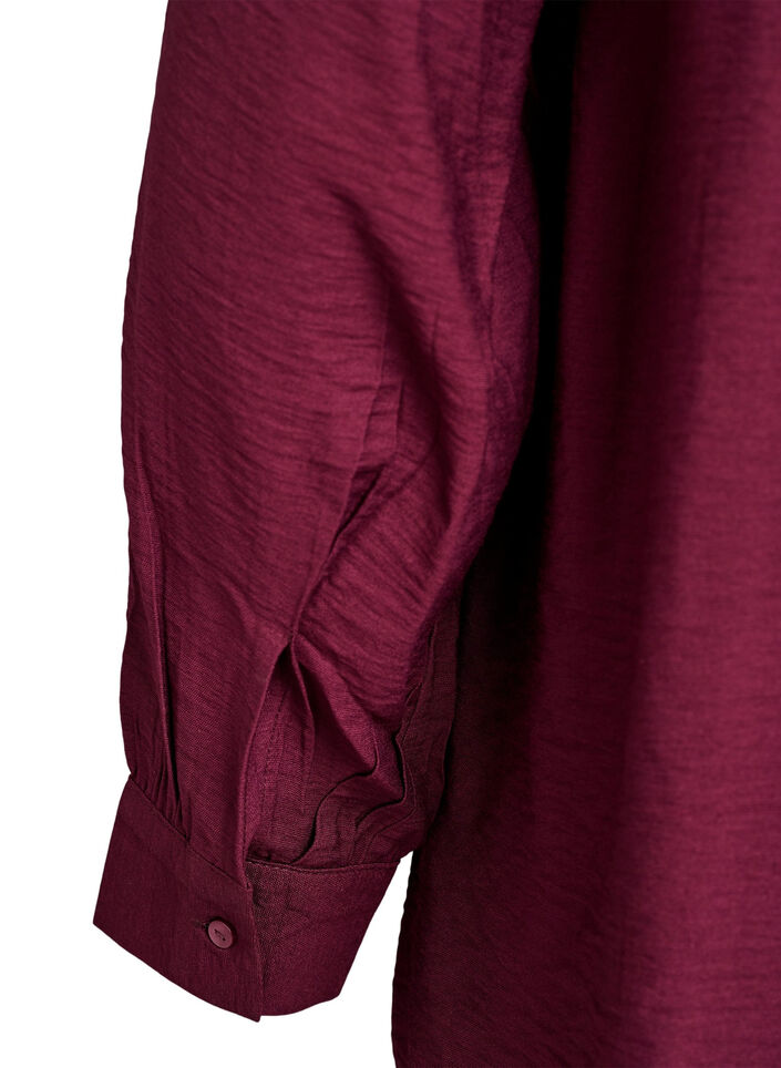 Viscose shirt with A-line shape, Red, Packshot image number 3