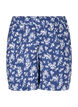 Floral cotton night shorts, V. Indigo Flower AOP, Packshot image number 0