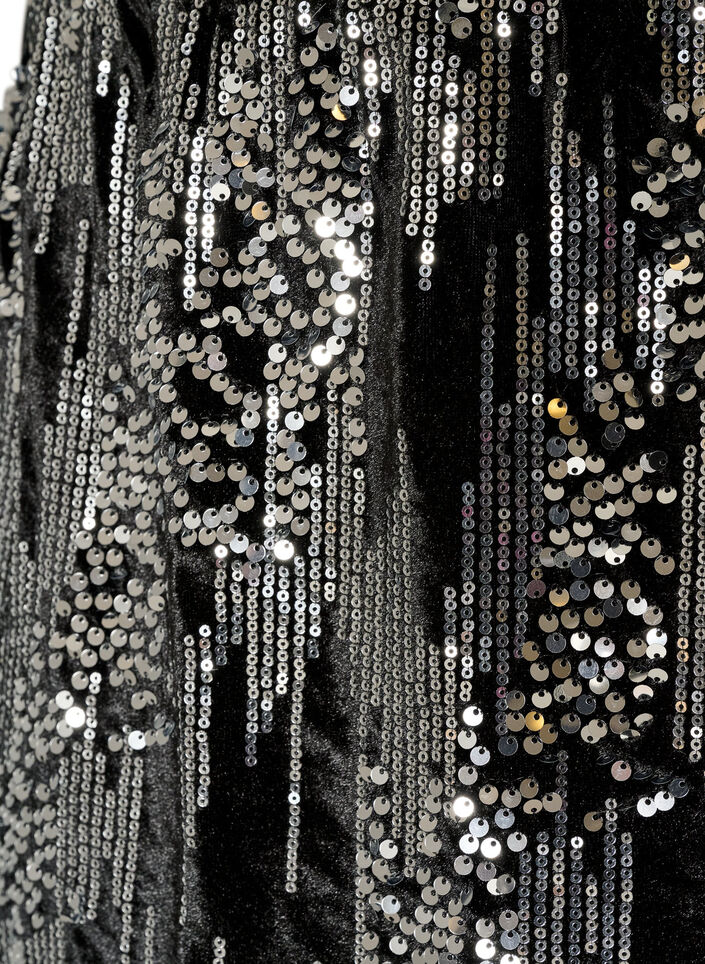Short sequin skirt, Black, Packshot image number 2