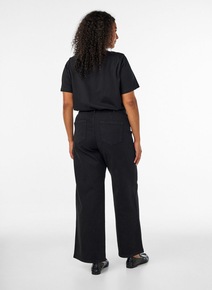 Wide-leg jeans, Black, Model image number 1