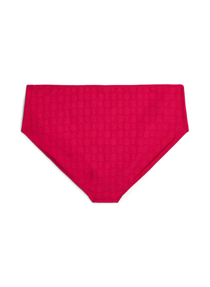 Bikini bottoms with a textured pattern and regular waist, Pink, Packshot image number 1