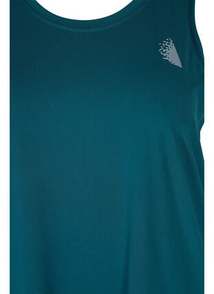 Plain-coloured sports top with round neck, Deep Teal, Packshot image number 2