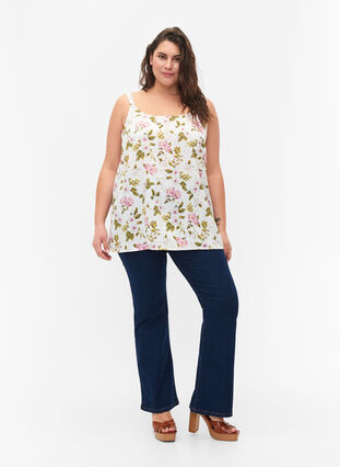 FLASH - Top with print, Off White Flower, Model image number 2