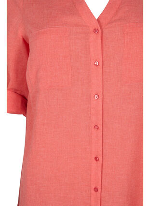 Long shirt with 3/4 sleeves and v-neckline, Hot Coral, Packshot image number 2