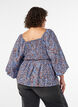Blouse with smock and square neckline, Light Blue, Model image number 2