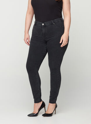 Jeggings made from a cotton mix, Grey Denim, Model image number 2