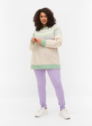 Jacquard knit jumper, Birch Mel. Comb., Model image number 2