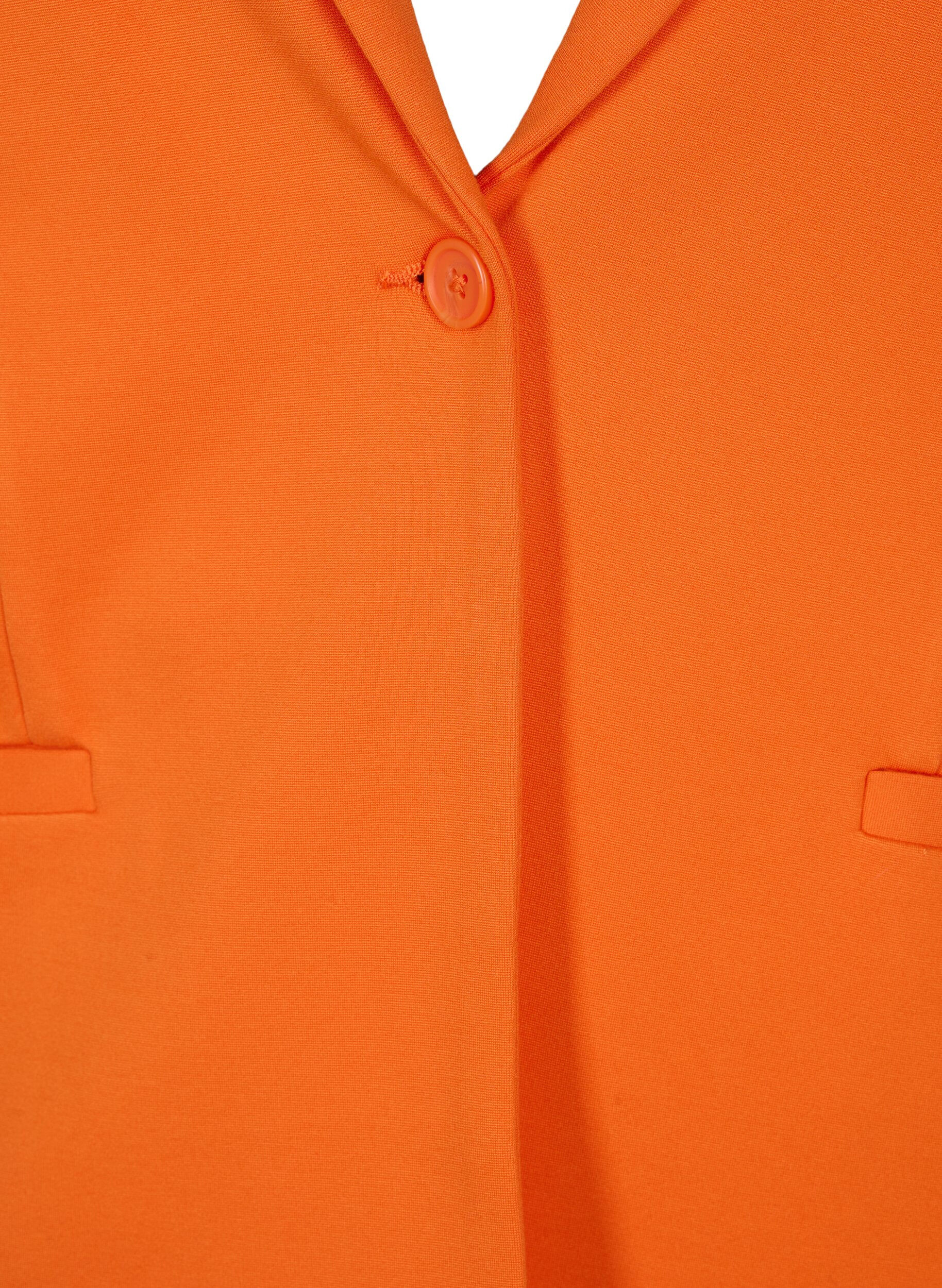 Zizzifashion Simple blazer with button, Mandarin Orange, Packshot image number 2