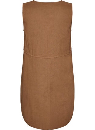 Sleeveless cotton muslin dress with tie string Sleeveless cotton muslin dress with tie string