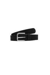Leather mix belt, Black, Packshot