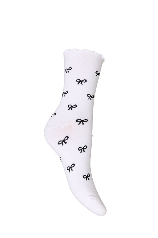 Cotton socks with patterns, White, Packshot image number 1