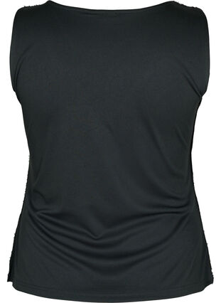 Sleeveless sequin top with v-neck, Black, Packshot image number 1
