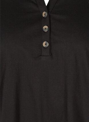 Cotton blouse with 3/4-length sleeves, Black, Packshot image number 2