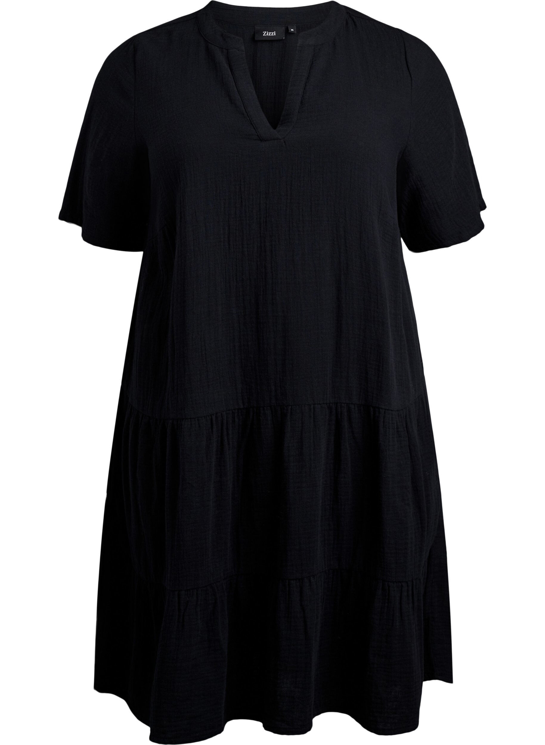 Short A-line dress in cotton muslin