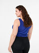 Solid color basic top in cotton, Blue, Model image number 2