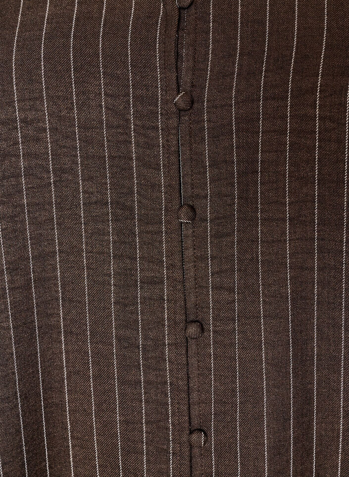 Knee-length dress with pinstripes and lace trim, Brown, Packshot image number 2