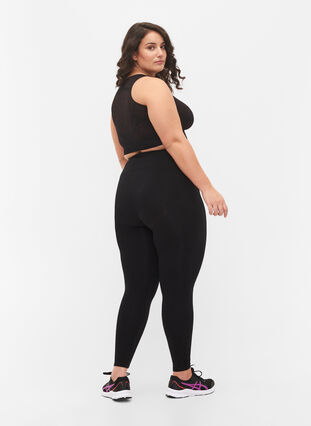 Seamless training leggings with structure, Black, Model image number 1