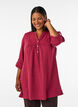 Cotton muslin tunic with broderie anglaise, Red, Model image number 0