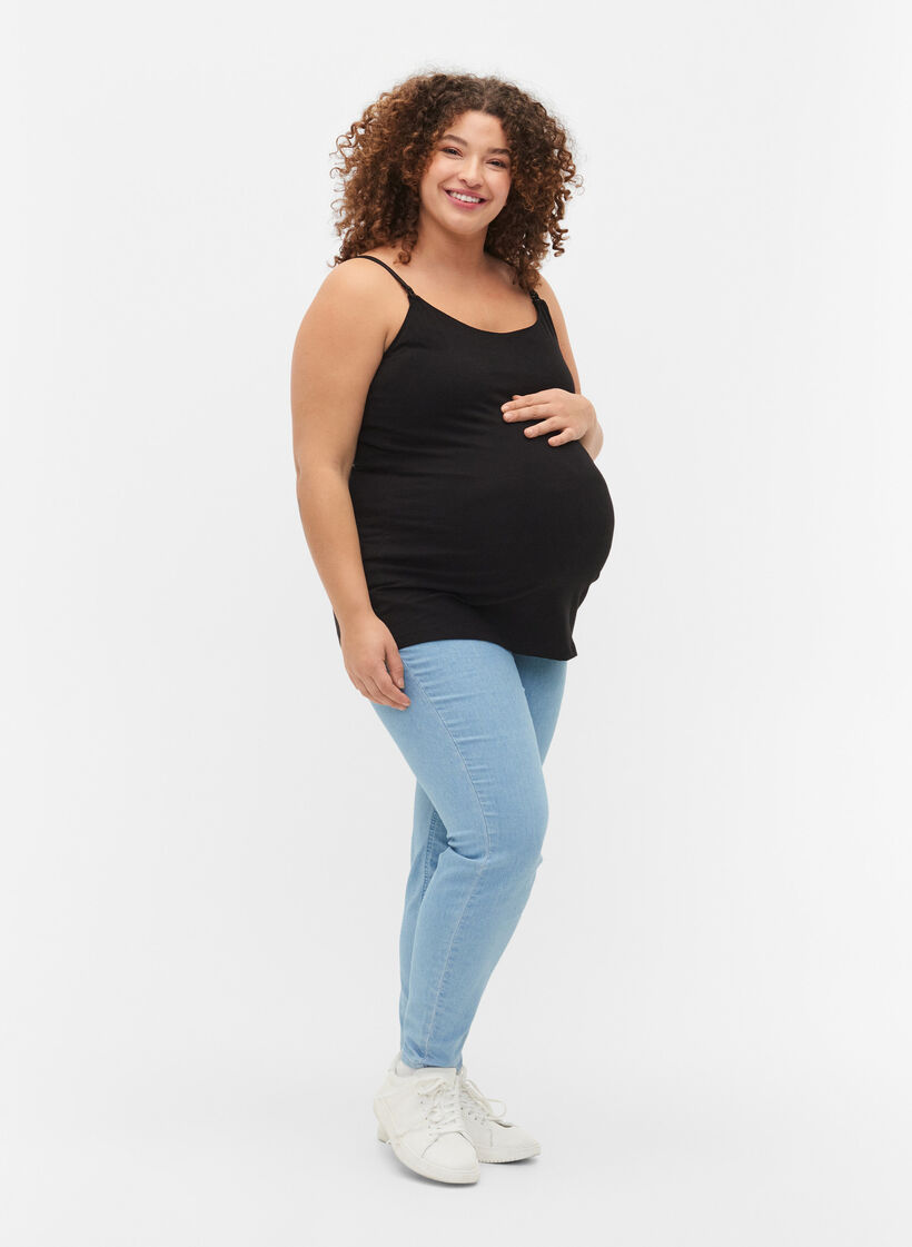Maternity top with breastfeeding function, Black, Model image number 3