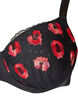 Padded underwired bra with floral embroidery, Black, Packshot image number 2