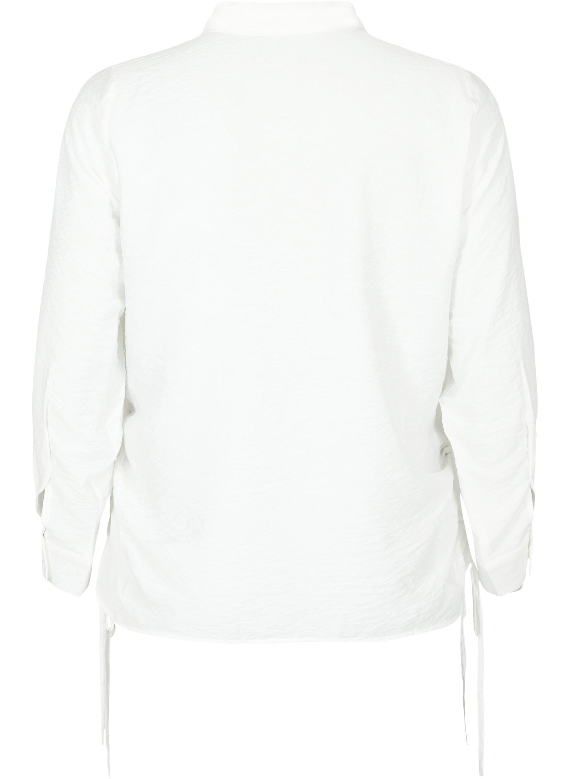 Zizzifashion Viscose shirt with ruffle detail, Bright White, Packshot image number 1