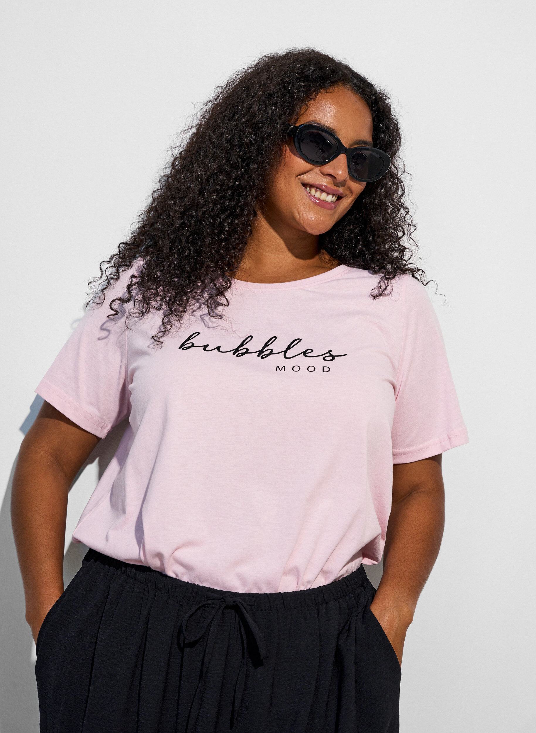 ZizzifashionT-shirt with motif, Pink, Model image number 0