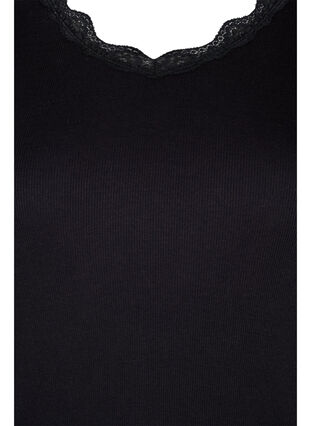Long-sleeved blouse with lace details, Black, Packshot image number 2