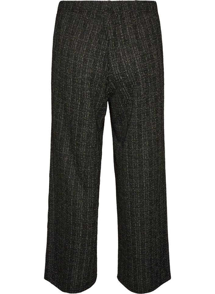 Straight-leg boucl&eacute; trousers, Black, Packshot image number 1