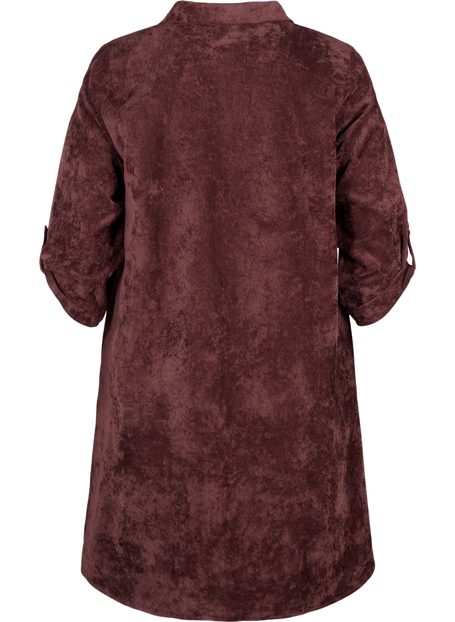 Zizzifashion Velvet dress with 3/4-length sleeves and buttons, Fudge, Packshot image number 1