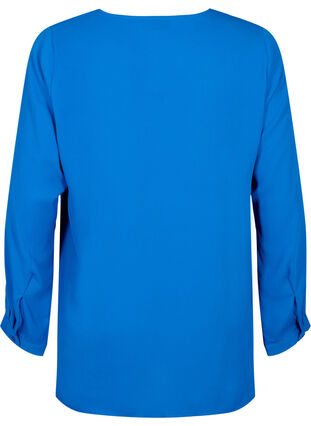 Solid colour shirt with v-neck, Princess Blue, Packshot image number 1